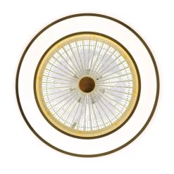 Cusp Barn 22-In Enclosed Bladeless Low Profile Ceiling Fan With Lights, 6 Speeds Smart Flush Mount Ceiling Light For Bedroom