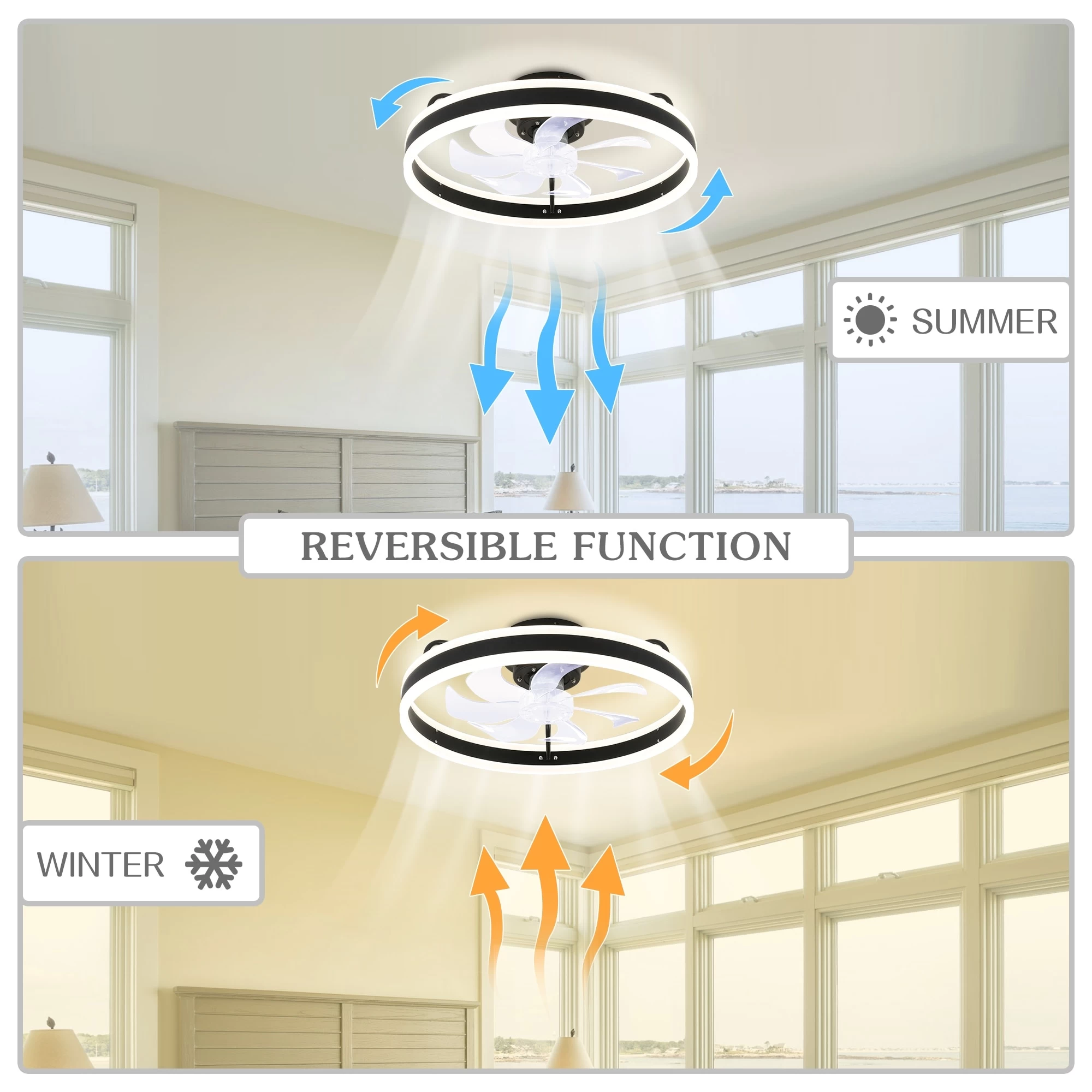 Cusp Barn Modern 20-In Low Profile Flush Mount Ceiling Fans With Lights And Smart APP Remote Control Ceiling Light For Bedroom 17 Cusp Barn Modern 20-In Low Profile Flush Mount Ceiling Fans With Lights And Smart APP Remote Control Ceiling Light For Bedroom - Image 15