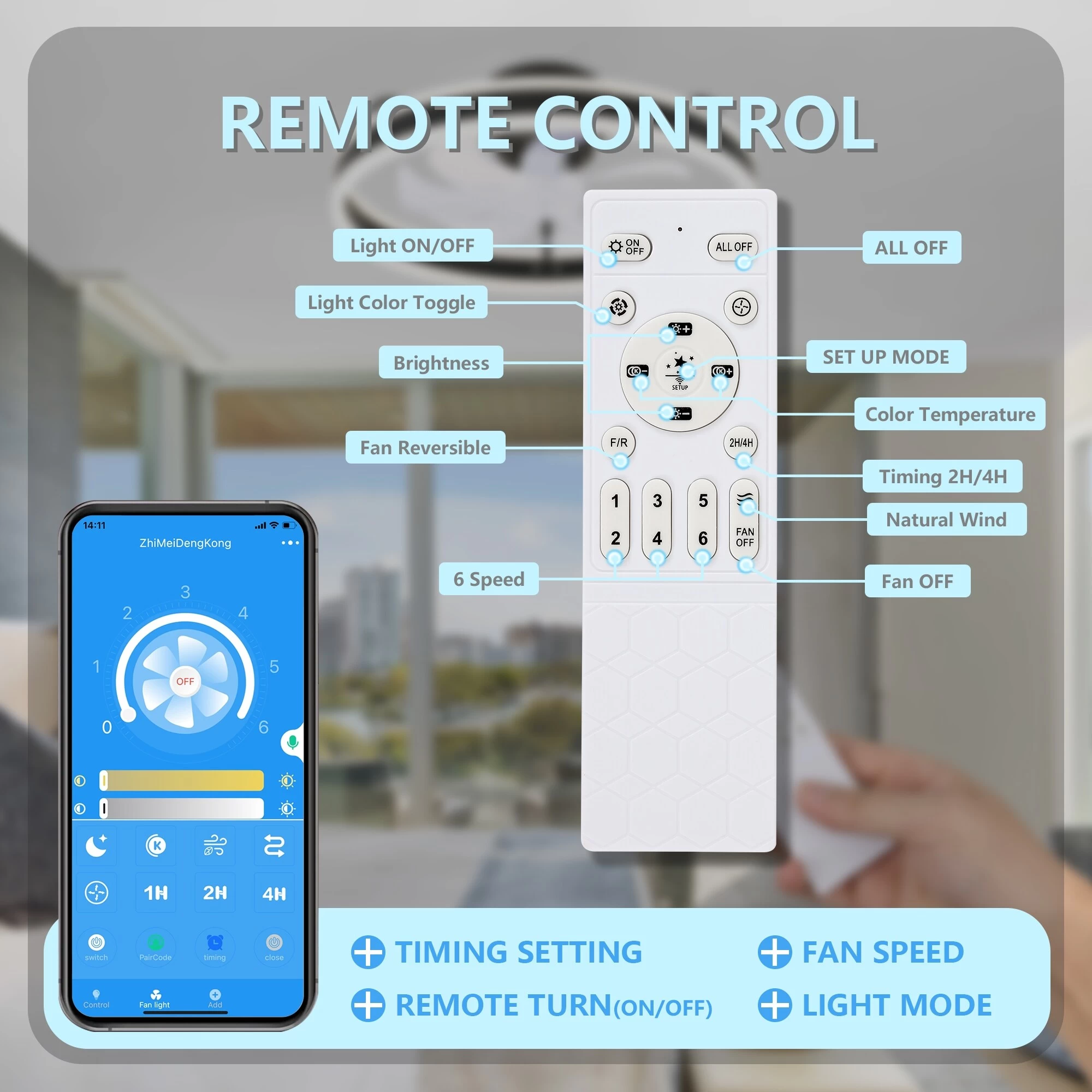 Cusp Barn Modern 20-In Low Profile Flush Mount Ceiling Fans With Lights And Smart APP Remote Control Ceiling Light For Bedroom 18 Cusp Barn Modern 20-In Low Profile Flush Mount Ceiling Fans With Lights And Smart APP Remote Control Ceiling Light For Bedroom - Image 16