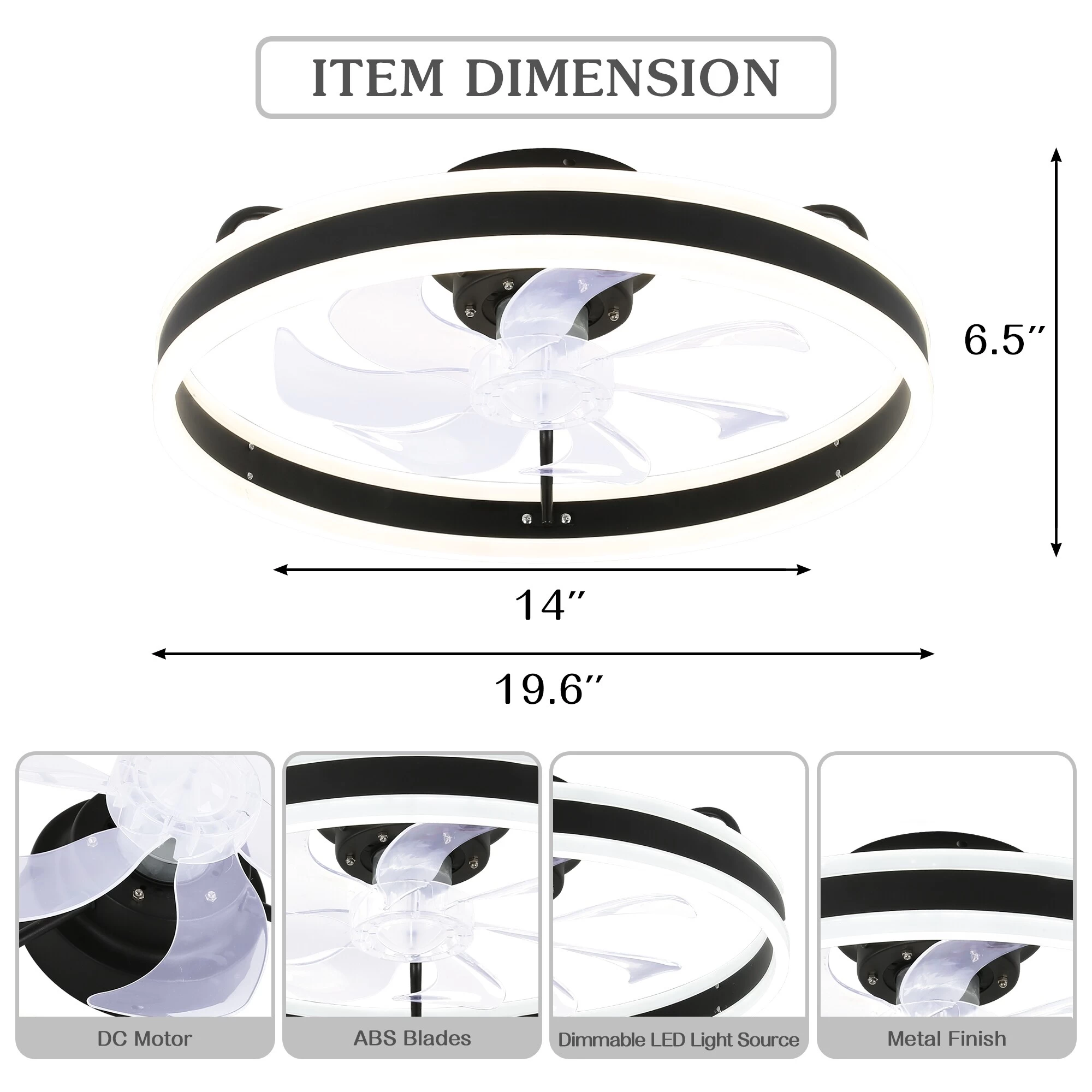 Cusp Barn Modern 20-In Low Profile Flush Mount Ceiling Fans With Lights And Smart APP Remote Control Ceiling Light For Bedroom 19 Cusp Barn Modern 20-In Low Profile Flush Mount Ceiling Fans With Lights And Smart APP Remote Control Ceiling Light For Bedroom - Image 17