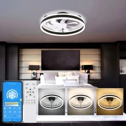 Cusp Barn Modern 20-In Low Profile Flush Mount Ceiling Fans With Lights And Smart APP Remote Control Ceiling Light For Bedroom 41 Cusp Barn Modern 20-In Low Profile Flush Mount Ceiling Fans With Lights And Smart APP Remote Control Ceiling Light For Bedroom -Bedroom Furniture Shop Cusp Barn Low Profile Ceiling Fan with Lights Flush Mount 6 Speeds Smart Remote APP Control Ceiling Light for Bedroom 7