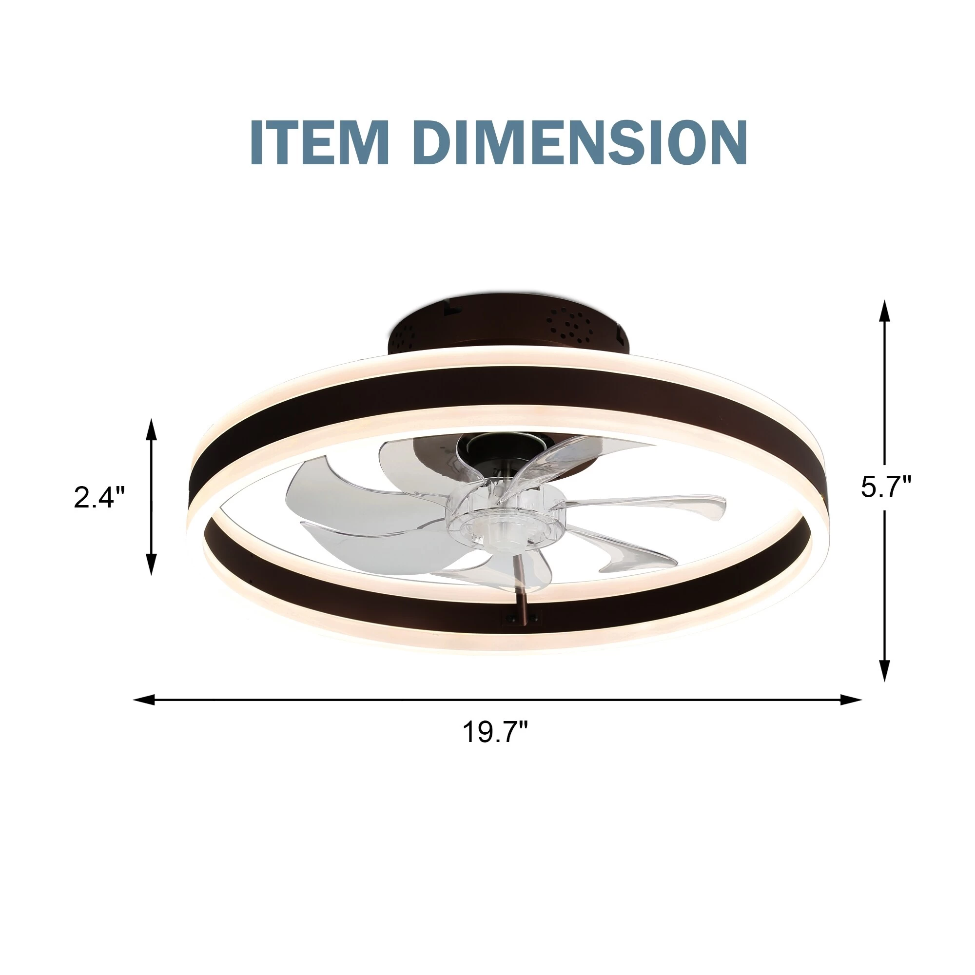 Cusp Barn Modern 20-In Low Profile Flush Mount Ceiling Fans With Lights And Smart APP Remote Control Ceiling Light For Bedroom 14 Cusp Barn Modern 20-In Low Profile Flush Mount Ceiling Fans With Lights And Smart APP Remote Control Ceiling Light For Bedroom - Image 12