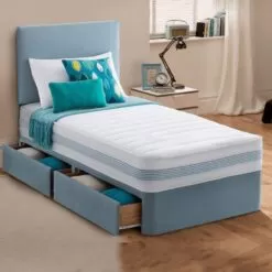 Classic Sky Blue Divan Set With Choice Of Mattress