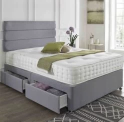 Divan Set With Suede Colour Options – Matching Headboard & Choice Of Mattress