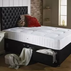 Chesterfield Divan Bed With Micro Quilted Dual Spring Memory Foam Mattress