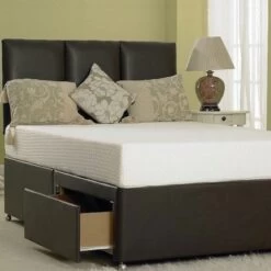 Divan Leather Bed Base Only Available With Multiple Storage Options And Colors