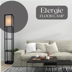 Floor Lamp With Shelves - Bedroom Light With Wooden Storage Shelves -Bedroom Furniture Shop Floor Lamp with Shelves Bedroom Light with Wooden Storage Shelves 2