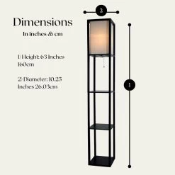 Floor Lamp With Shelves - Bedroom Light With Wooden Storage Shelves -Bedroom Furniture Shop Floor Lamp with Shelves Bedroom Light with Wooden Storage Shelves 6