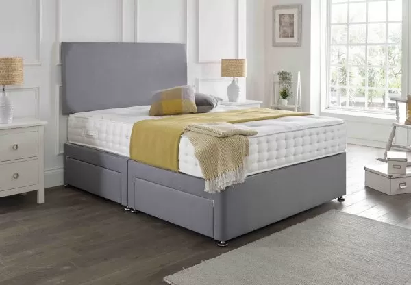 Naples Suede Divan Set With Classic Headboard & Choice Of Mattress 4 Naples Suede Divan Set With Classic Headboard & Choice Of Mattress - Image 2