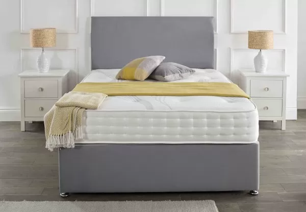 Naples Suede Divan Set With Classic Headboard & Choice Of Mattress 5 Naples Suede Divan Set With Classic Headboard & Choice Of Mattress - Image 3