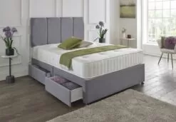Naples Suede Divan Set With Matching Headboard & Choice Of Mattress