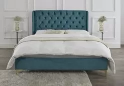 Valentina Plush Blue Teal Upholstered Bed Frame 10 Valentina Plush Blue Teal Upholstered Bed Frame -Bedroom Furniture Shop GEOMANI DESIGNS 2774285752 1 600x416 1