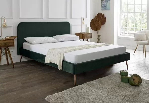 Giovanni Emerald Plush Upholstered Bed Frame 4 Giovanni Emerald Plush Upholstered Bed Frame - Image 2