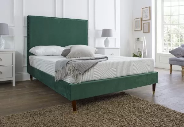Emerald Green Plush Upholstered Bed Frame 7 Emerald Green Plush Upholstered Bed Frame - Image 5