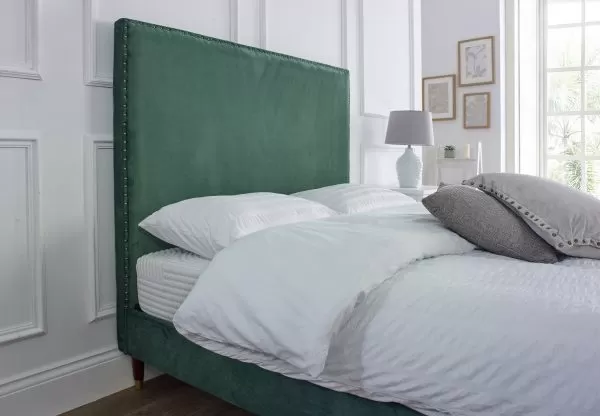 Emerald Green Plush Upholstered Bed Frame 4 Emerald Green Plush Upholstered Bed Frame - Image 2