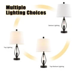 GetLedel 22-inch Modern Farmhouse Table Lamp Set With 2 USB Ports For Living Room Bedroom 15 GetLedel 22-inch Modern Farmhouse Table Lamp Set With 2 USB Ports For Living Room Bedroom -Bedroom Furniture Shop GetLedel 2622 Modern Farmhouse Table Lamp Set of 2 with 2 USB Ports for Living Room Bedroom 6