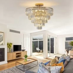 Gold Crystal Chandeliers Flush Mount Lighting For For Living Room Bedroom 10 Gold Crystal Chandeliers Flush Mount Lighting For For Living Room Bedroom -Bedroom Furniture Shop Gold Crystal Chandeliers Flush Mount Lighting for for Living Room Bedroom 1