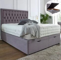 Lisbon Ottoman Storage End Lift Essential Divan Base Available In Single Double And King Size
