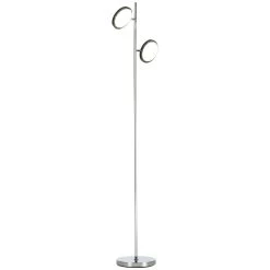HOMCOM 2-Light LED Floor Lamps For Living Room, Tree Standing Lamp For Bedroom With Adjustable Head, Chrome -Bedroom Furniture Shop HOMCOM 2 Light LED Floor Lamps for Living Room2C Tree Standing Lamp for Bedroom with Adjustable Head2C Chrome 2