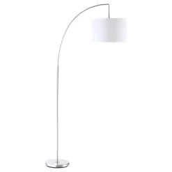 HOMCOM Arc Floor Reading Lamp, Tall Pole Standing Lamp With Hanging Fabric Lampshade For Living Room Or Bedroom, Silver/White 12 HOMCOM Arc Floor Reading Lamp, Tall Pole Standing Lamp With Hanging Fabric Lampshade For Living Room Or Bedroom, Silver/White -Bedroom Furniture Shop HOMCOM Arc Floor Reading Lamp2C Tall Pole Standing Lamp with Hanging Fabric Lampshade for Living Room or Bedroom2C Silver White 2