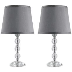 HOMCOM Crystallite Modern Table Lamps For Bedroom Set Of 2, Bedside Desk Lamp For Home Office, Lamp Set With Fabric Lampshades 13 HOMCOM Crystallite Modern Table Lamps For Bedroom Set Of 2, Bedside Desk Lamp For Home Office, Lamp Set With Fabric Lampshades -Bedroom Furniture Shop HOMCOM Crystallite Modern Table Lamps for Bedroom Set of 22C Bedside Desk Lamp for Home Office2C Lamp Set with Fabric Lampshades 2
