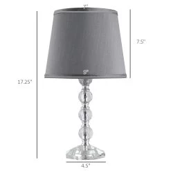 HOMCOM Crystallite Modern Table Lamps For Bedroom Set Of 2, Bedside Desk Lamp For Home Office, Lamp Set With Fabric Lampshades 14 HOMCOM Crystallite Modern Table Lamps For Bedroom Set Of 2, Bedside Desk Lamp For Home Office, Lamp Set With Fabric Lampshades -Bedroom Furniture Shop HOMCOM Crystallite Modern Table Lamps for Bedroom Set of 22C Bedside Desk Lamp for Home Office2C Lamp Set with Fabric Lampshades 3