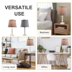 HOMCOM Crystallite Modern Table Lamps For Bedroom Set Of 2, Bedside Desk Lamp For Home Office, Lamp Set With Fabric Lampshades 16 HOMCOM Crystallite Modern Table Lamps For Bedroom Set Of 2, Bedside Desk Lamp For Home Office, Lamp Set With Fabric Lampshades -Bedroom Furniture Shop HOMCOM Crystallite Modern Table Lamps for Bedroom Set of 22C Bedside Desk Lamp for Home Office2C Lamp Set with Fabric Lampshades 5