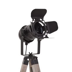 HOMCOM Industrial Style Tripod Floor Lamp For Living Room Bedroom, Vintage Spotlight Reading Lamp With Wooden Metal Legs -Bedroom Furniture Shop HOMCOM Industrial Style Tripod Floor Lamp for Living Room Bedroom2C Vintage Spotlight Reading Lamp with Wooden Metal Legs 4