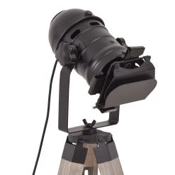 HOMCOM Industrial Style Tripod Floor Lamp For Living Room Bedroom, Vintage Spotlight Reading Lamp With Wooden Metal Legs -Bedroom Furniture Shop HOMCOM Industrial Style Tripod Floor Lamp for Living Room Bedroom2C Vintage Spotlight Reading Lamp with Wooden Metal Legs 5