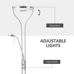 HOMCOM Modern LED Floor Lamp Height Adjustable, Bedroom Lamp With 350° Rotatable Lampshade And Rotary Switch For Living Room -Bedroom Furniture Shop HOMCOM Modern LED Floor Lamp Height Adjustable2C Bedroom Lamp with 350C2B0 Rotatable Lampshade and Rotary Switch for Living Room 4