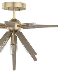 Hunter Jupiter Star 8-Light Semi-Flush Mount Ceiling Light - Entry, Dining Room, Bedroom - Mid-Century Modern, Starburst -Bedroom Furniture Shop Hunter Jupiter Star 8 Light Semi Flush Mount Ceiling Light 6