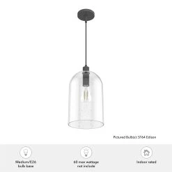 Hunter 16" Lochemeade 1-Light Pendant - Kitchen Island, Dining Room, Bedroom - Modern Farmhouse, Contemporary, Industrial -Bedroom Furniture Shop Hunter Lochemeade 1 Light Pendant 16