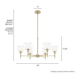 Hunter Xidane Metal And Glass Orb Chandelier, Kitchen Or Dining Room Table, Entry, Bedroom -Bedroom Furniture Shop Hunter Xidane Metal and Glass Orb Chandelier 6