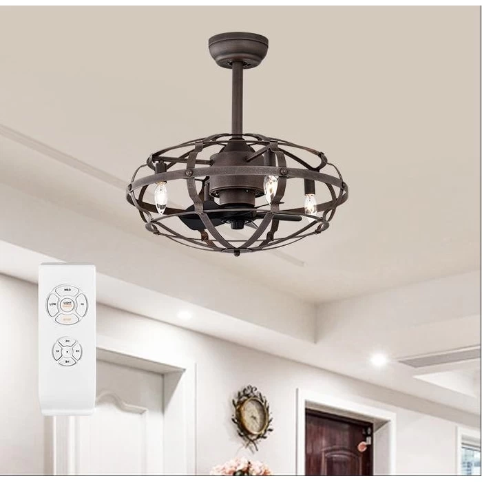 Industrial Adjustable Gear Ceiling Fan Light Kit - Suitable For Living Room, Bedroom, And Kitchen 4 Industrial Adjustable Gear Ceiling Fan Light Kit - Suitable For Living Room, Bedroom, And Kitchen - Image 2
