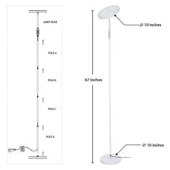 LED Floor Lamp Book Reading Light Standing Lamp Bedroom Living Room - 1