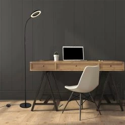 LED Floor Lamp Dimmable Modern Black Reading Bedroom Adjustable Tall - 1