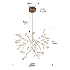 Luxury Acrylic Light Fixture Moden Rosegold LED Sputnik Firefly Chandelier For Living Room, Bedroom,Hotel, Villa