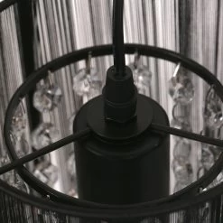 Mini Crystal 1 -Light Modern Black Mesh Bathroom Pendant Lights Lamp Body Lighting Fixtures For Kitchen Island Bedroom Bar -Bedroom Furniture Shop Mini Crystal 1 Light Modern Black Mesh Bathroom Pendant Lights Lamp Body Lighting Fixtures for Kitchen Island Bedroom Bar 3