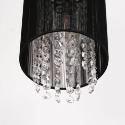 Mini Crystal 1 -Light Modern Black Mesh Bathroom Pendant Lights Lamp Body Lighting Fixtures For Kitchen Island Bedroom Bar -Bedroom Furniture Shop Mini Crystal 1 Light Modern Black Mesh Bathroom Pendant Lights Lamp Body Lighting Fixtures for Kitchen Island Bedroom Bar 4