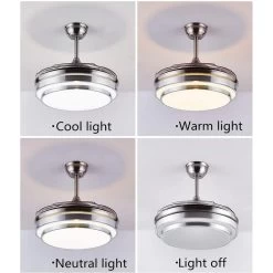 Modern Ceiling Light With Fans Remote Control, 4 Retractable Blades With 3 Light Color Change Ceiling Fan For Living Bedroom -Bedroom Furniture Shop Modern Ceiling Light with Fans Remote Control2C 4 Retractable Blades with 3 Light Color Change Ceiling Fan for Living Bedroom 14