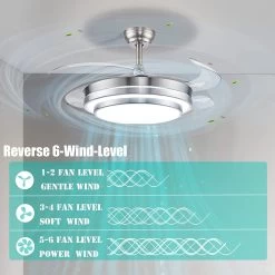 Modern Ceiling Light With Fans Remote Control, 4 Retractable Blades With 3 Light Color Change Ceiling Fan For Living Bedroom -Bedroom Furniture Shop Modern Ceiling Light with Fans Remote Control2C 4 Retractable Blades with 3 Light Color Change Ceiling Fan for Living Bedroom 16