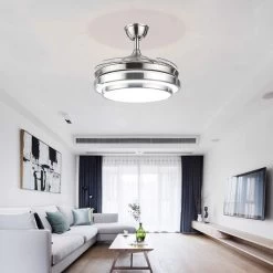 Modern Ceiling Light With Fans Remote Control, 4 Retractable Blades With 3 Light Color Change Ceiling Fan For Living Bedroom -Bedroom Furniture Shop Modern Ceiling Light with Fans Remote Control2C 4 Retractable Blades with 3 Light Color Change Ceiling Fan for Living Bedroom 4