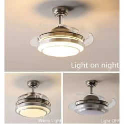 Modern Ceiling Light With Fans Remote Control, 4 Retractable Blades With 3 Light Color Change Ceiling Fan For Living Bedroom -Bedroom Furniture Shop Modern Ceiling Light with Fans Remote Control2C 4 Retractable Blades with 3 Light Color Change Ceiling Fan for Living Bedroom 5