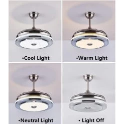 Modern Ceiling Light With Fans Remote Control, 4 Retractable Blades With 3 Light Color Change Ceiling Fan For Living Bedroom -Bedroom Furniture Shop Modern Ceiling Light with Fans Remote Control2C 4 Retractable Blades with 3 Light Color Change Ceiling Fan for Living Bedroom 8
