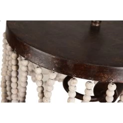 Cusp Barn Bohemia 2-Light Wood Beaded Chandelier Antique Rustic Ceiling Light For Bedroom Hallway -Bedroom Furniture Shop Modern Elegant 2 Light Wood Bead Pendant Chandelier with Adjustable Chain 12