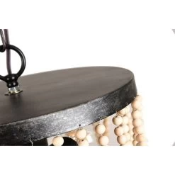 Cusp Barn Bohemia 2-Light Wood Beaded Chandelier Antique Rustic Ceiling Light For Bedroom Hallway -Bedroom Furniture Shop Modern Elegant 2 Light Wood Bead Pendant Chandelier with Adjustable Chain 5