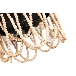 Cusp Barn Bohemia 2-Light Wood Beaded Chandelier Antique Rustic Ceiling Light For Bedroom Hallway -Bedroom Furniture Shop Modern Elegant 2 Light Wood Bead Pendant Chandelier with Adjustable Chain 6