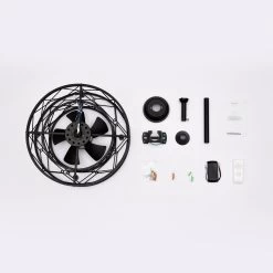 Modern Revrersible 20" Caged Ceiling Fan With Lights For Bedroom -Bedroom Furniture Shop Modern Revrersible 2022 Caged Ceiling Fan with Lights for bedroom 13