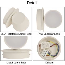 Modern Wall Lamp Plug In Cord Round Rotatable Black /White Wall Sconce LED Lighting Mounted Fixture For Bedroom Living Room -Bedroom Furniture Shop Modern Wall Lamp Plug in Cord Round Rotatable Black White Wall Sconce LED Lighting Mounted Fixture for Bedroom Living Room 10