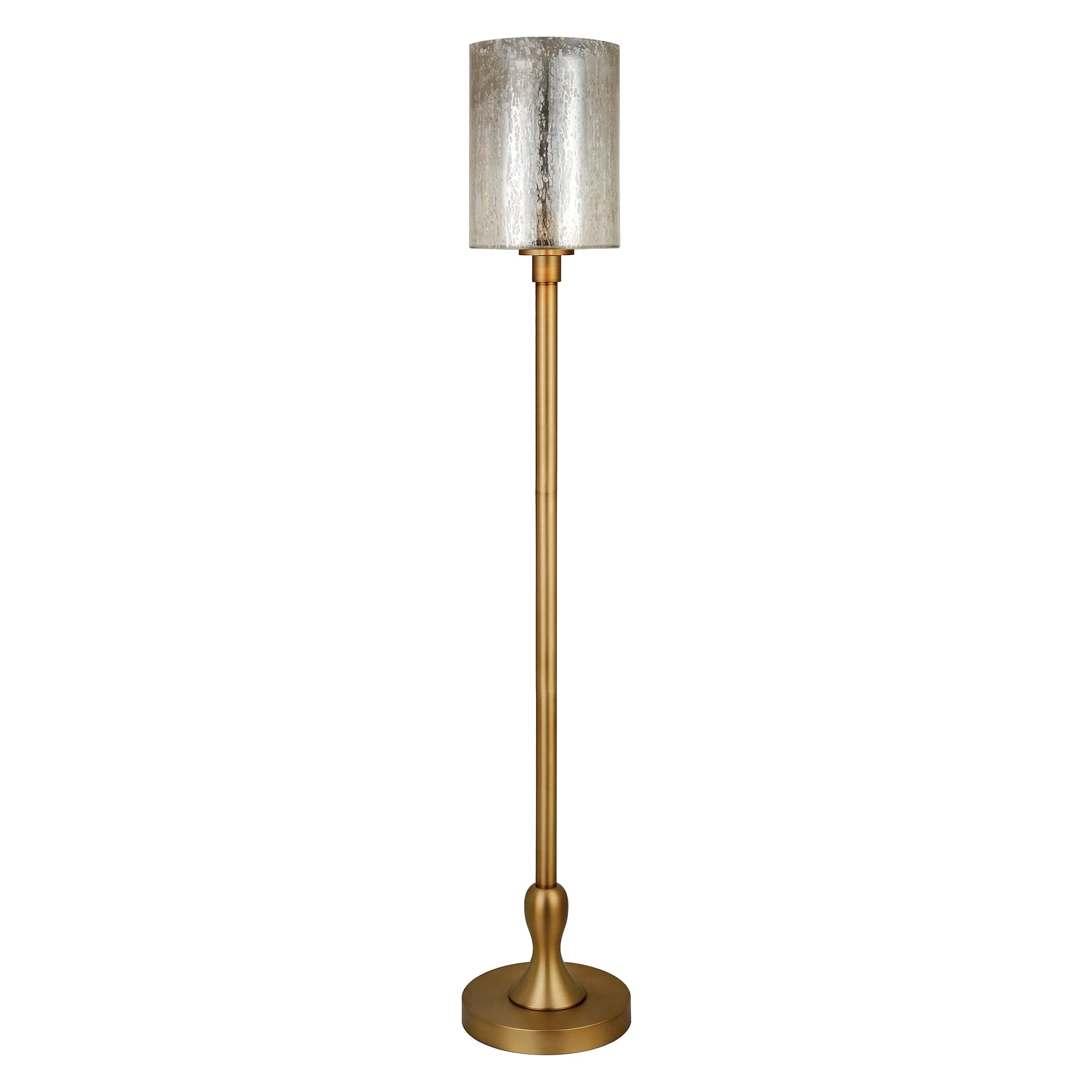 Modern, Industrial Farmhouse Floor Lamp In Brass With Mercury Glass Shade For Living Room, Bedroom, Office, Or Dining Room 4 Modern, Industrial Farmhouse Floor Lamp In Brass With Mercury Glass Shade For Living Room, Bedroom, Office, Or Dining Room - Image 2